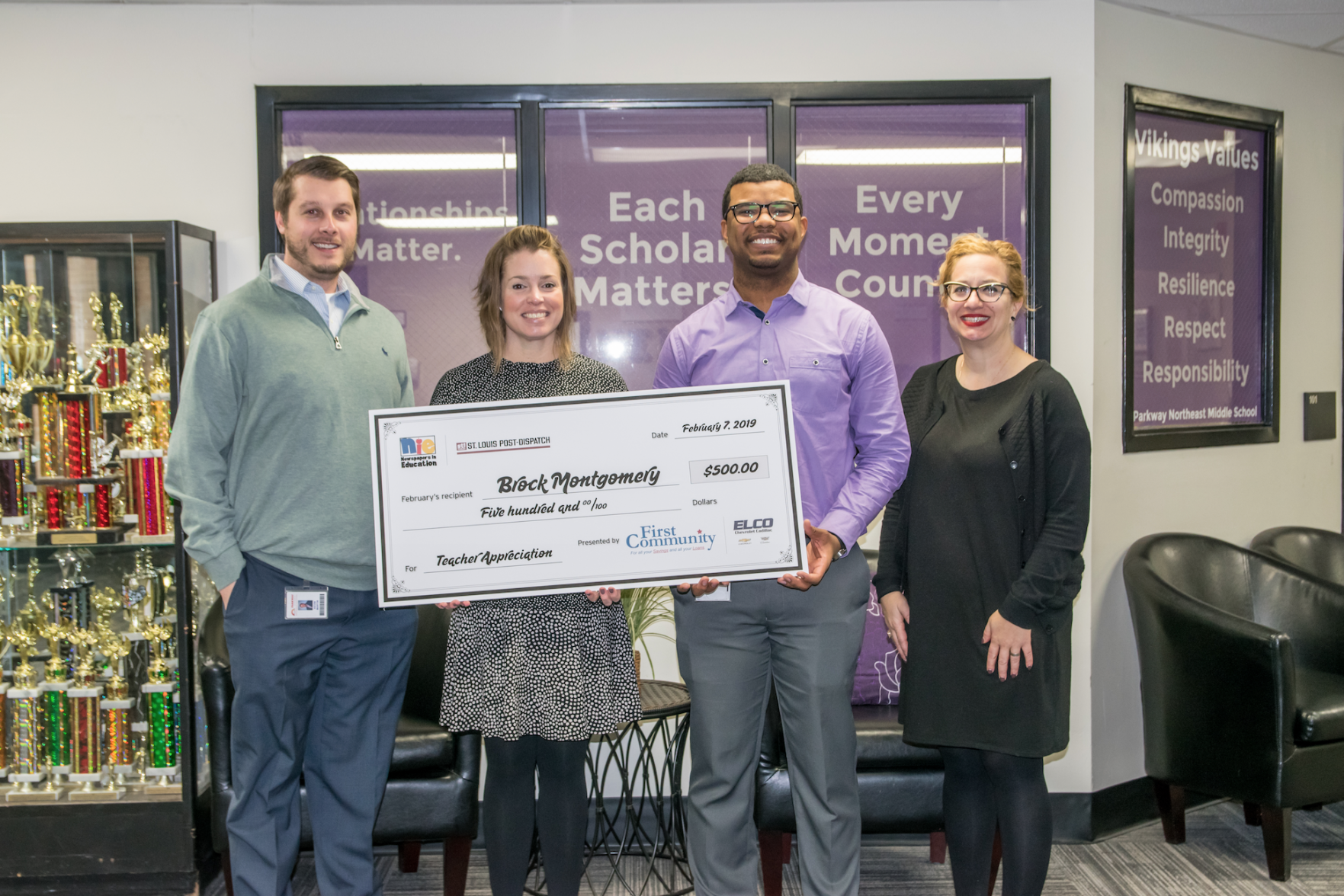 Brock Montgomery February Teacher of the month